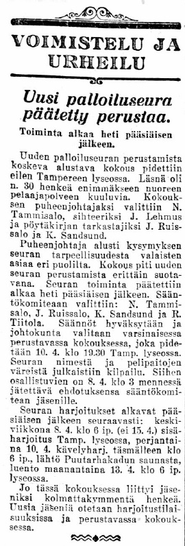 Aamulehti 31.3.1931