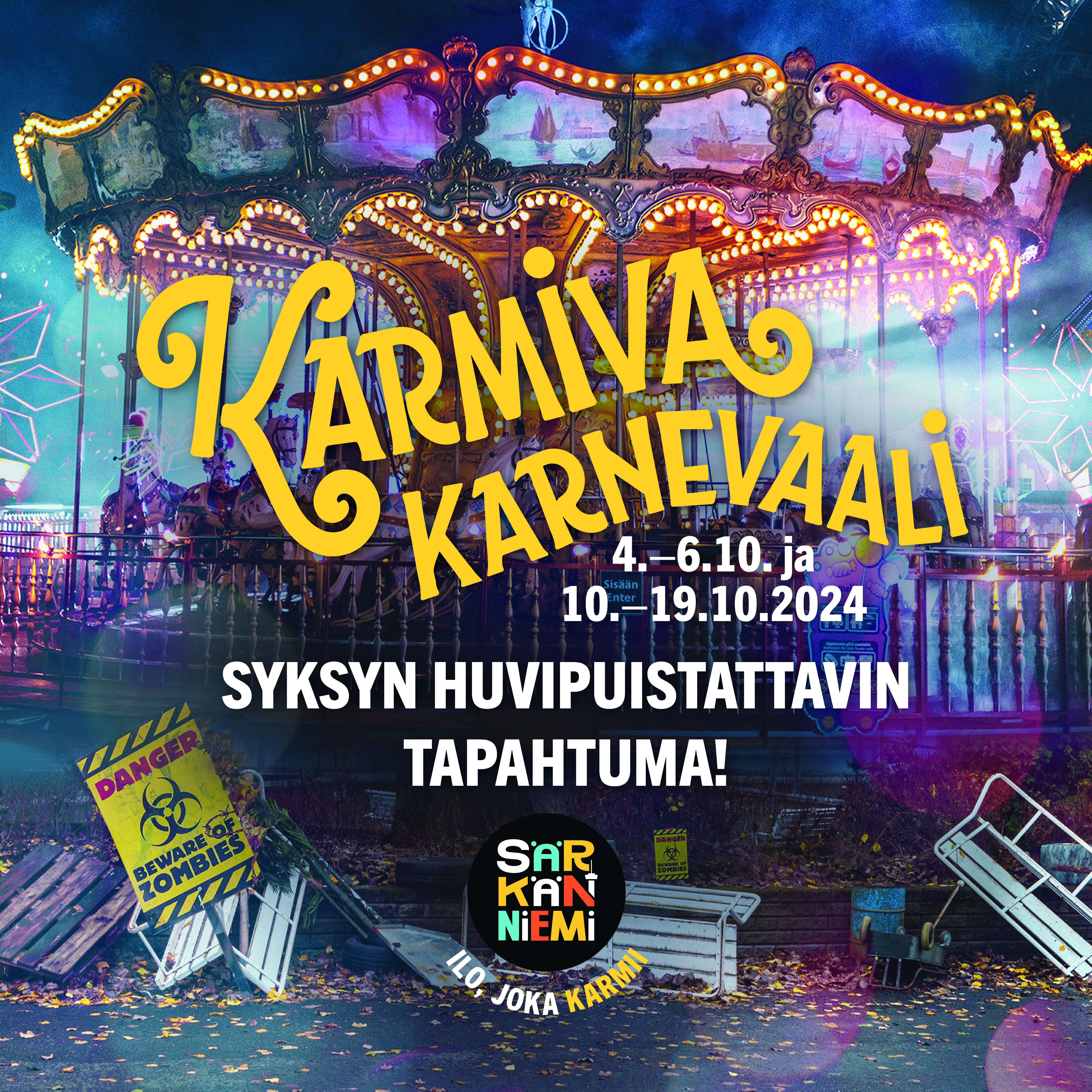 Karnevaalihumua Särkänniemessä syksyllä 2024